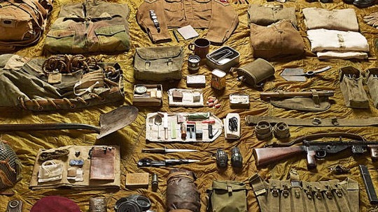 Equipment carried by a solider during World War Two